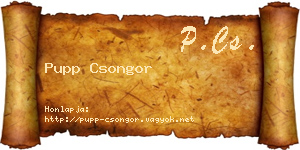 Pupp Csongor névjegykártya